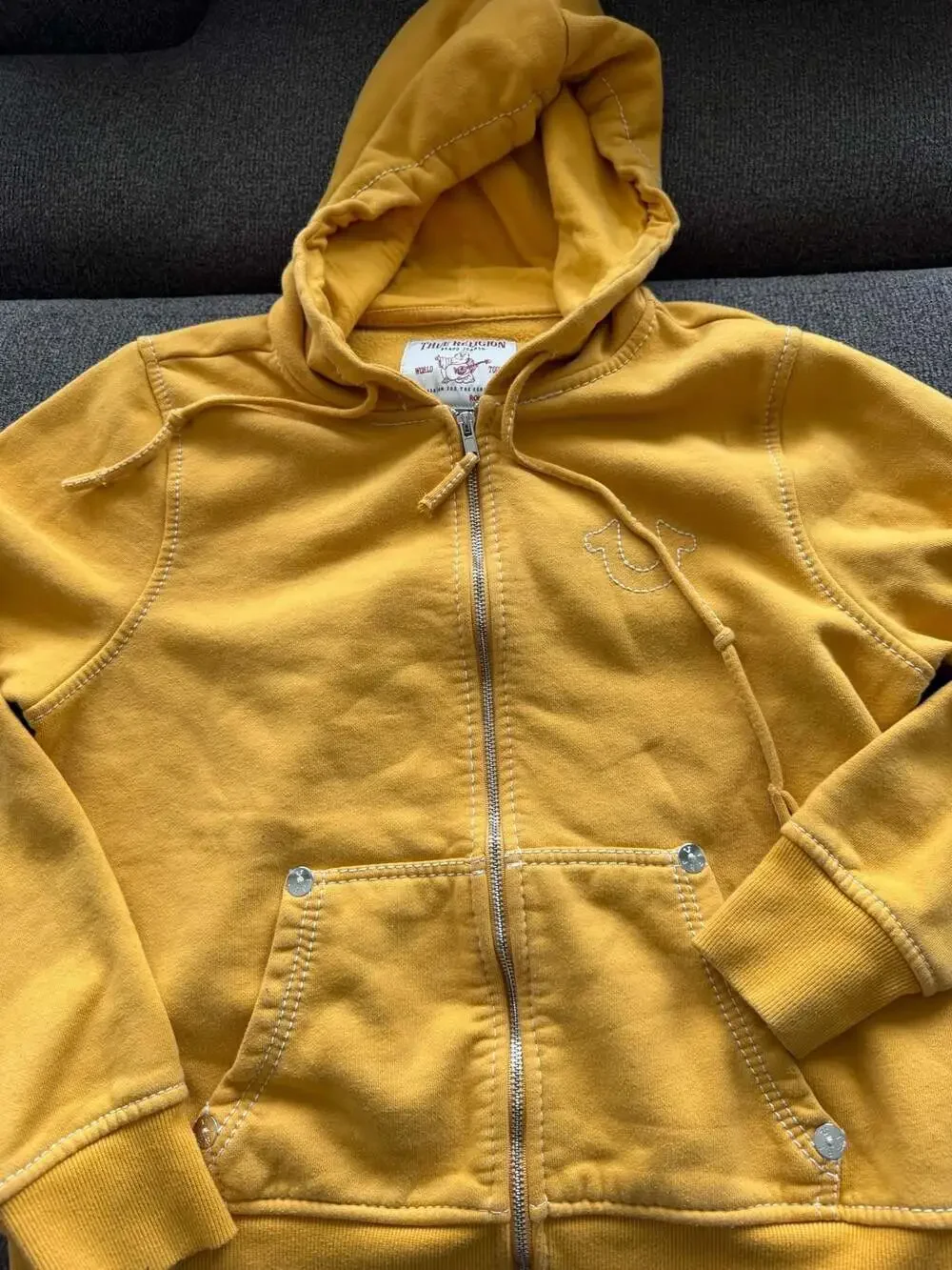 True Religion World Tour Buddha Graphic Zip-Up Hoodie XL